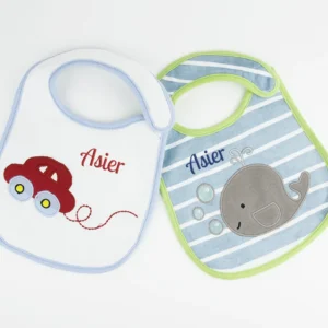 2 Baberos Personalizados Coche-Ballena Personalizados