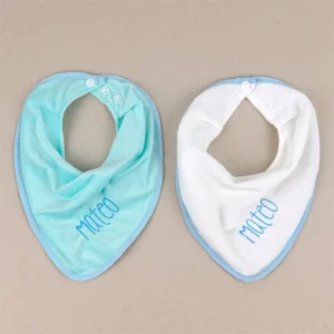 2 Bandanas Secababitas Personalizados Blanco-Celeste