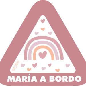 Adhesivo Bebé a bordo Arcoíris Blush para coche personalizado