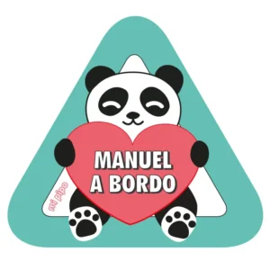 Adhesivo Bebé a bordo Panda para coche personalizado