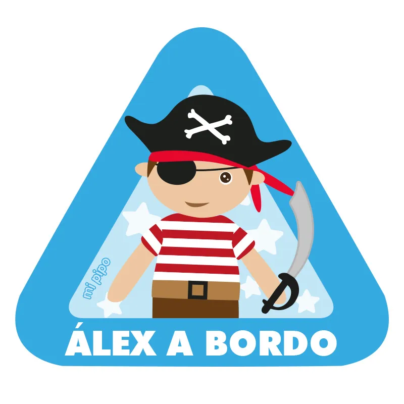 Adhesivo Bebé a bordo Pirata para coche personalizado Adhesivo Bebé a bordo Pirata para coche personalizado
