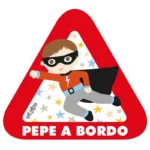 Adhesivo Bebé a bordo Superhéroe para coche personalizado