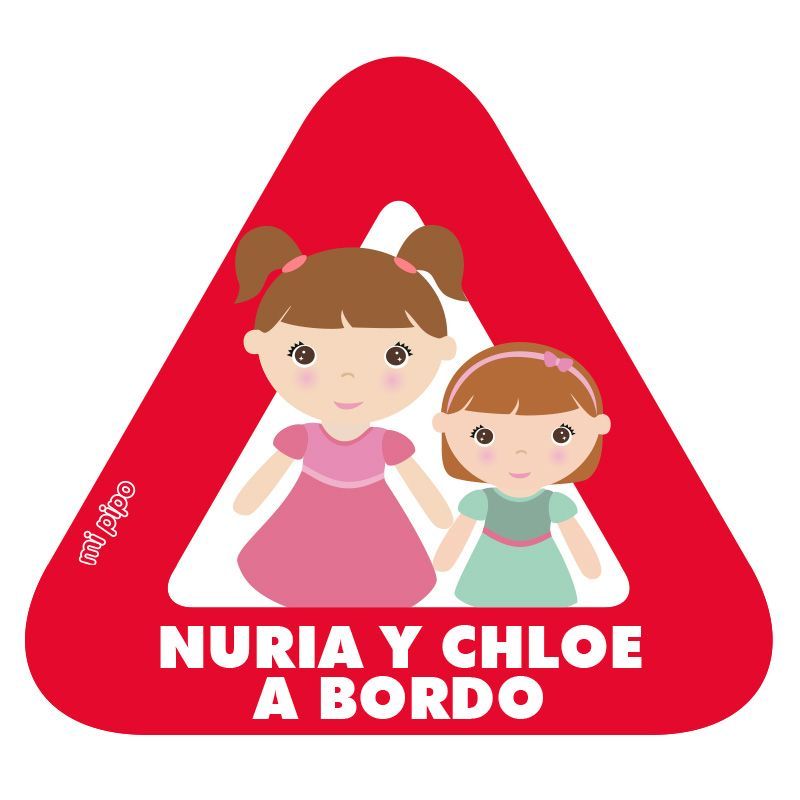 Adhesivo para coche Bebé a bordo Herman@ mayor y herman@ pequeño - Imagen 2