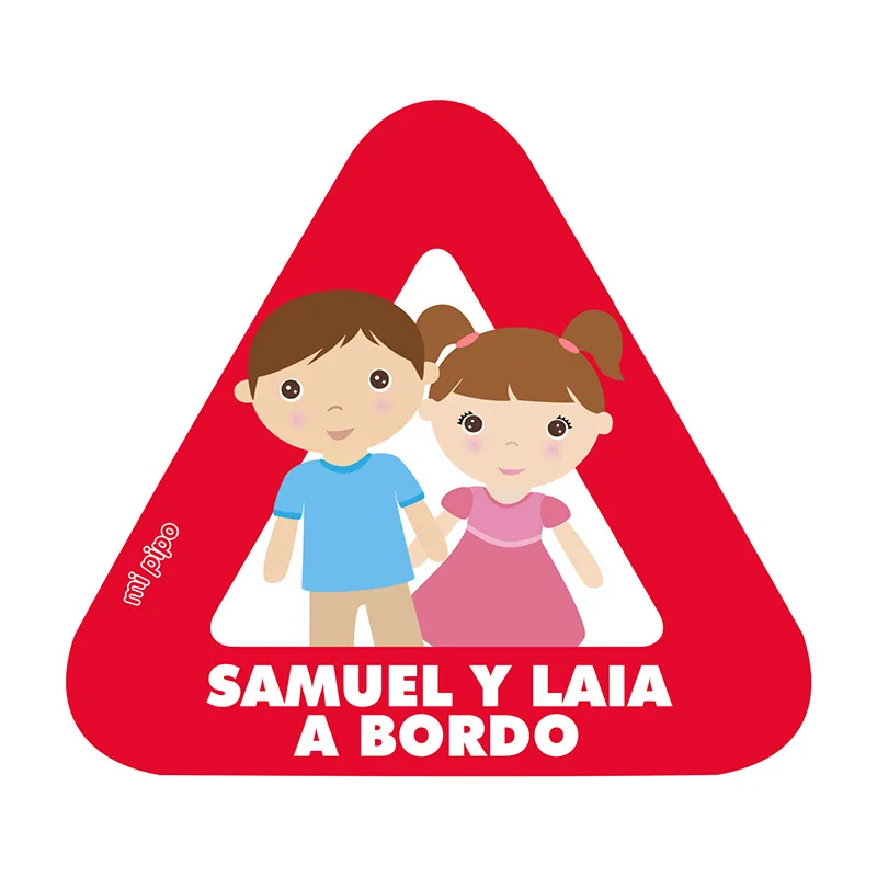 Adhesivo para coche Bebé a bordo 2 hermanos personalizado Adhesivo para coche Bebé a bordo 2 hermanos personalizado
