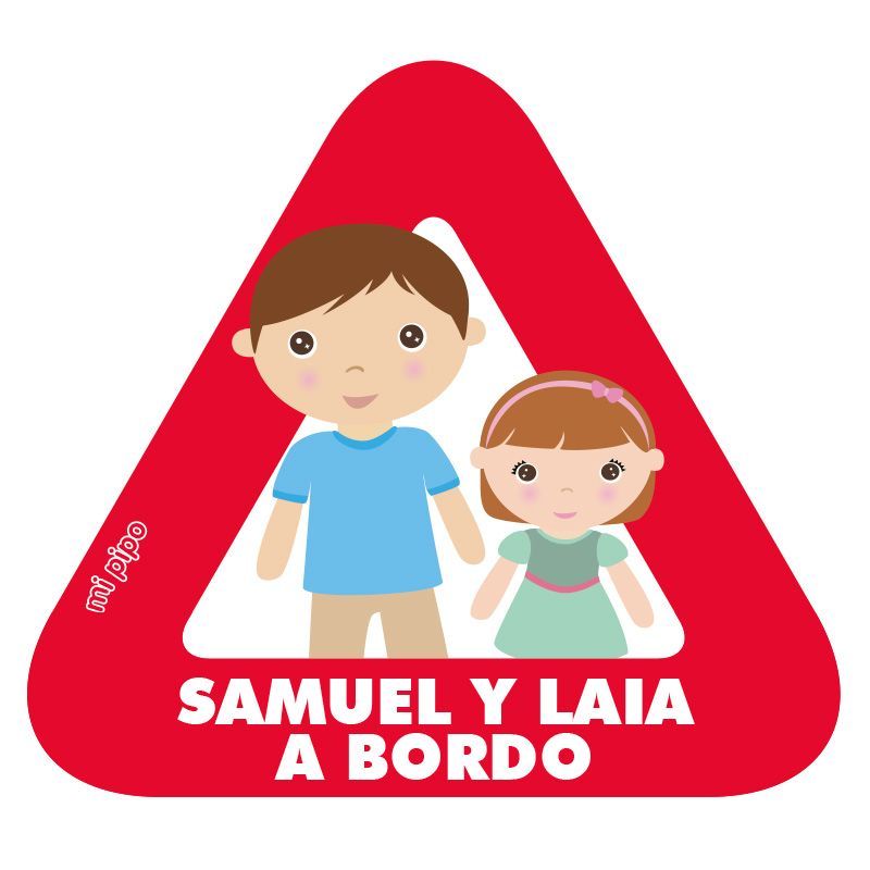 Adhesivo para coche Bebé a bordo Herman@ mayor y herman@ pequeño - Imagen 3
