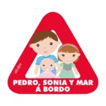 Adhesivo para coche Bebé a bordo 3 herman@s personalizado