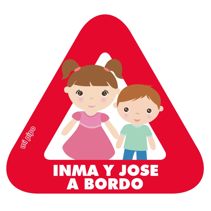 Adhesivo para coche Bebé a bordo Herman@ mayor y herman@ pequeño Adhesivo para coche Bebé a bordo Herman@ mayor y herman@ pequeño