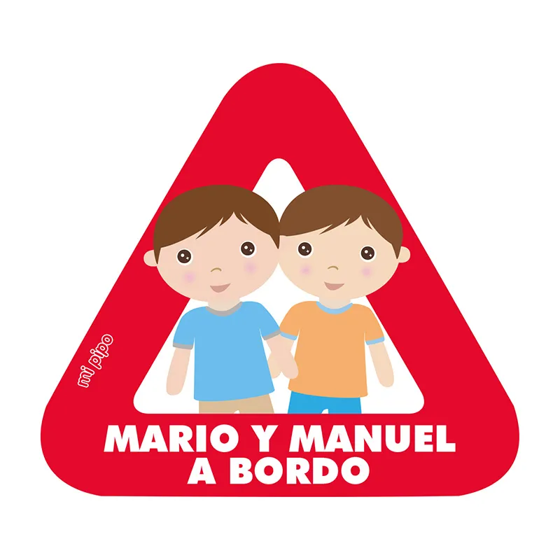 Adhesivo para coche Bebé a bordo Niños gemelos personalizado Adhesivo para coche Bebé a bordo Niños gemelos personalizado