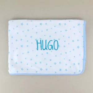 Arrullo Estrellas Azul de algodón Personalizado