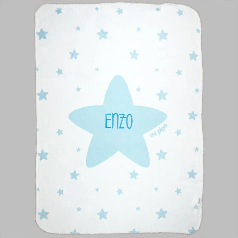 Arrullo Estrellas Azul Personalizado tacto terciopelo Arrullo Estrellas Azul Personalizado tacto terciopelo