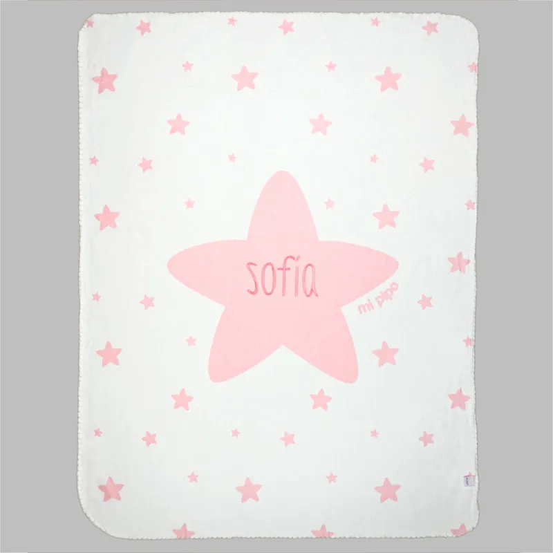 Arrullo Estrellas Rosa Personalizado tacto terciopelo Arrullo Estrellas Rosa Personalizado tacto terciopelo