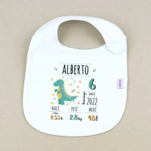 Babero Datos Nacimiento Dinosaurio