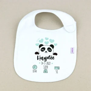 Babero Datos Nacimiento Panda