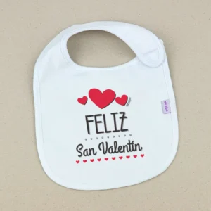 Babero Divertido Feliz San Valentín 3 corazones