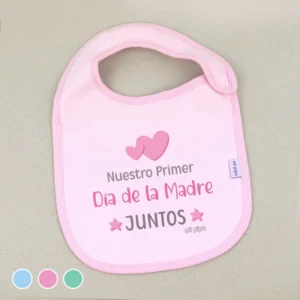 Babero Divertido Nuestro primer día de la Madre juntos Clásico