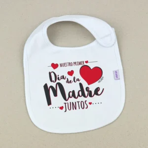 Babero Divertido Nuestro primer día de la madre juntos Corazones Rojo