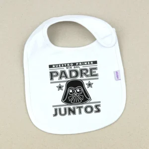 Babero Divertido Nuestro primer día del Padre juntos máscara