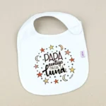 Babero Divertido Papá contigo hasta la luna
