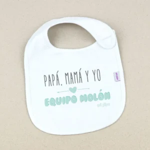 Babero Divertido Papá, Mamá y Yo Equipo molón