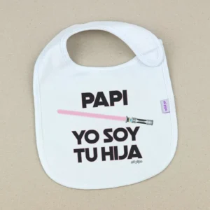 Babero Divertido Papi Yo soy tu Hija espada rosa