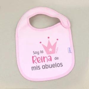 Babero Divertido Soy la Reina de Mis Abuelos