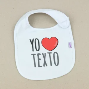 Babero Divertido Yo corazón (texto)