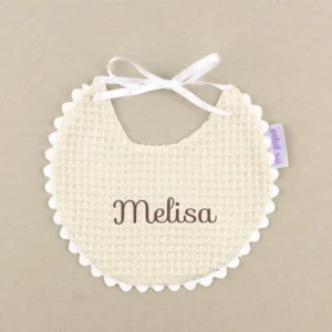 Babero Gofre Beige Personalizado