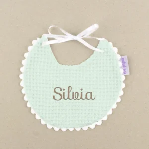 Babero Gofre Menta soft Personalizado