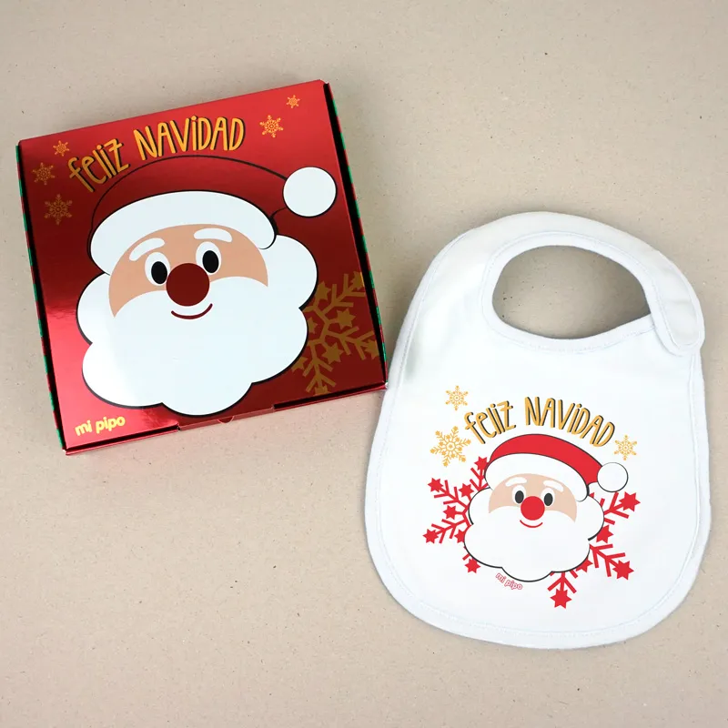 Babero Navideño Feliz Navidad con Papá Noel Babero Navideño Feliz Navidad con Papá Noel