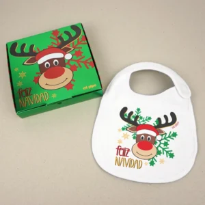 Babero Navideño Feliz Navidad con Rudolph Babero Navideño Feliz Navidad con Rudolph