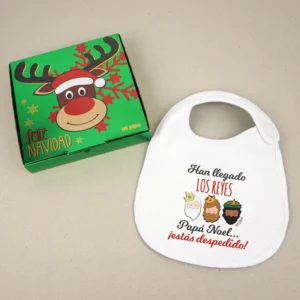 Babero Navideño Han llegado los Reyes, Papá Noel…¡estás despedido! Babero Navideño Han llegado los Reyes, Papá Noel…¡estás despedido!