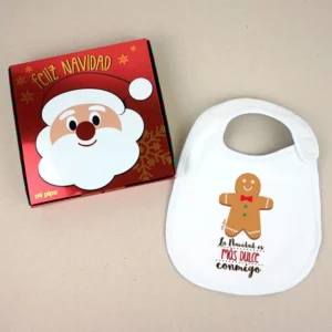 Babero Navideño La Navidad es más dulce conmigo Babero Navideño La Navidad es más dulce conmigo