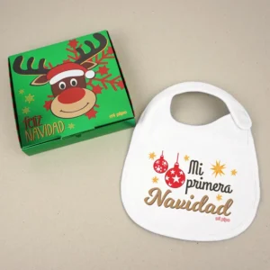 Babero Navideño Mi Primera Navidad Bolas Babero Navideño Mi Primera Navidad Bolas