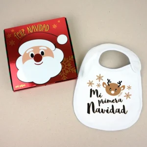 Babero Navideño Mi Primera Navidad Reno Bebé Babero Navideño Mi Primera Navidad Reno Bebé