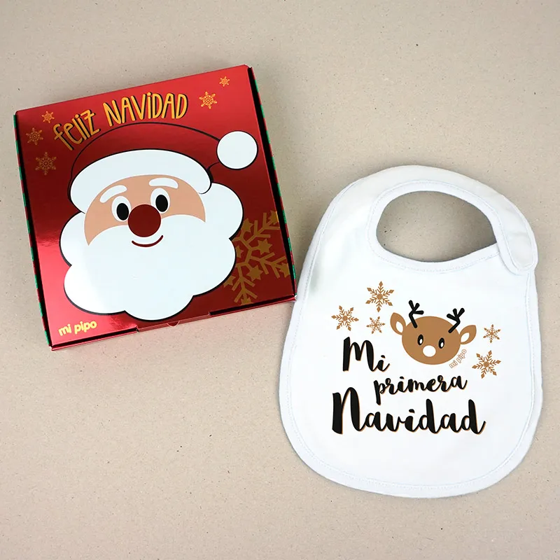 Babero Navideño Mi Primera Navidad Reno Bebé Babero Navideño Mi Primera Navidad Reno Bebé