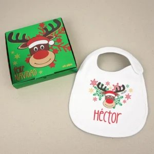 Babero Navideño Personalizado Rudolph Babero Navideño Personalizado Rudolph