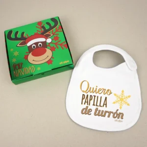 Babero Navideño Quiero papilla de turrón Babero Navideño Quiero papilla de turrón