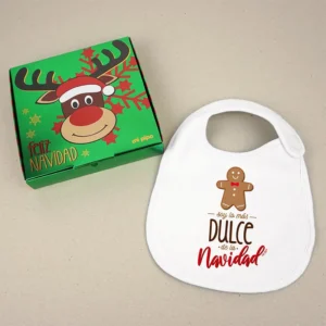 Babero Navideño Soy lo más dulce de la Navidad Babero Navideño Soy lo más dulce de la Navidad