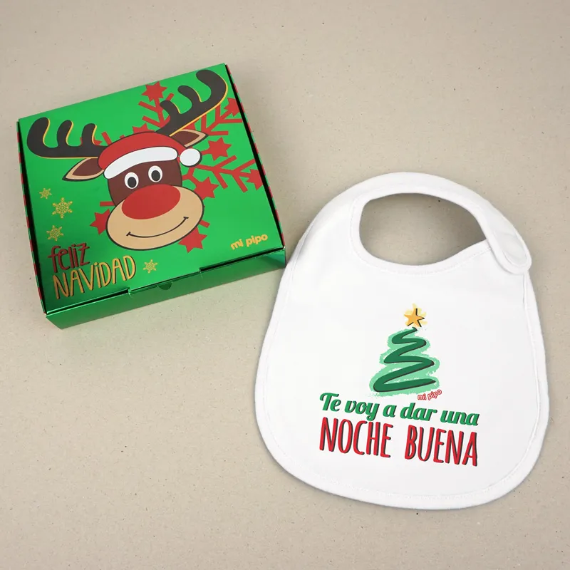Babero Navideño Te voy a dar una Noche Buena Babero Navideño Te voy a dar una Noche Buena