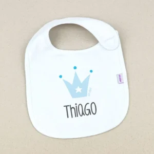 Babero Personalizado Corona Azul