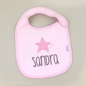 Babero Personalizado Estrella Rosa