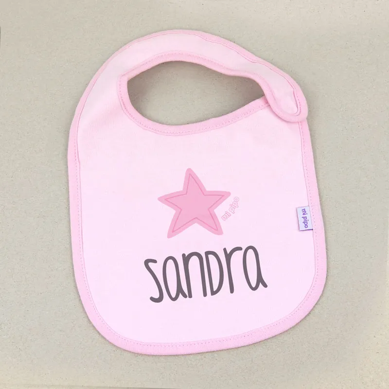 Babero Personalizado Estrella Rosa Babero Personalizado Estrella Rosa