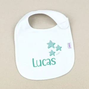 Babero Personalizado Estrellas Menta