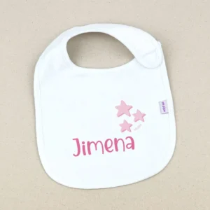 Babero Personalizado Estrellas Rosa