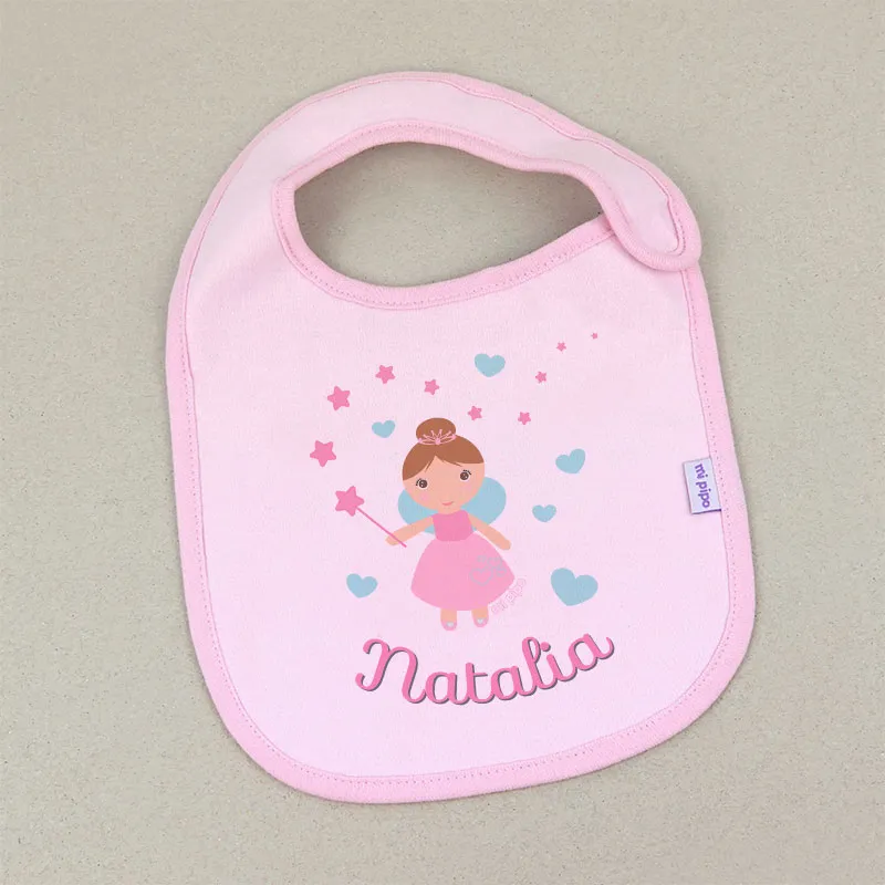 Babero Personalizado Hada Corazones Babero Personalizado Hada Corazones