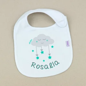 Babero Personalizado Nube Menta