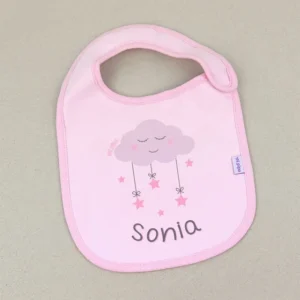 Babero Personalizado Nube Rosa