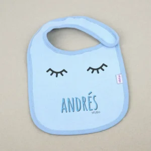 Babero Personalizado Pestañas Azul