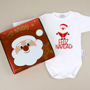 Babidu Body Navideño Feliz Navidad Papa Noel cuerpo entero con cajita de regalo