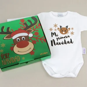 Babidu Body Navideño Mi Primera Navidad Reno Bebé con cajita de regalo